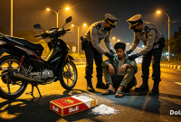 Satresnarkoba Polres Tulang Bawang meringkus Jum,at (29/05/2026) – Semangat memutus rantai peredaran barang haram terus dikobarkan Satuan Reserse Narkoba (Satresnarkoba) Polres Tulang Bawang. Berbekal informasi andalan dari masyarakat, tim operasi kembali mencatatkan keberhasilan besar dengan menangkap seorang pengedar narkotika di kawasan Portal Indo Lampung, Kecamatan Menggala, pada Selasa (19/5/2026) sekitar pukul 19.00 WIB. Langkah tegas ini menjadi bukti nyata bahwa siapapun yang berani bermain dengan racun maut, polisi akan segera menyergap tanpa ampun!